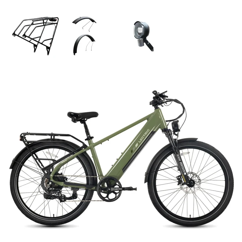 XPress2 Pine Green Commuter + FREE Rear Rack, Fenders, Elite Headlight ($247 Value)