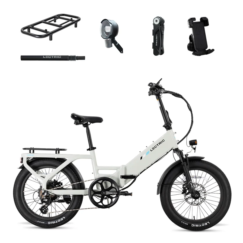 XP4 750 Step-Thru Stratus White + FREE LevelUp Rack, Bike Lock, Elite Headlight, Phone Mount, Suspension Seat Post ($505 Value) [CA]