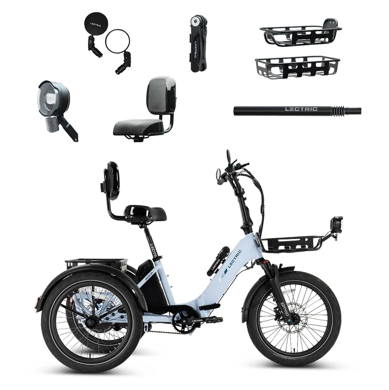 XP Trike2 750 Glacier Blue + FREE Cargo Package, Support Seat, Elite Headlight, Suspension Seat Post, Bike Lock, Mirrors ($558 Value)