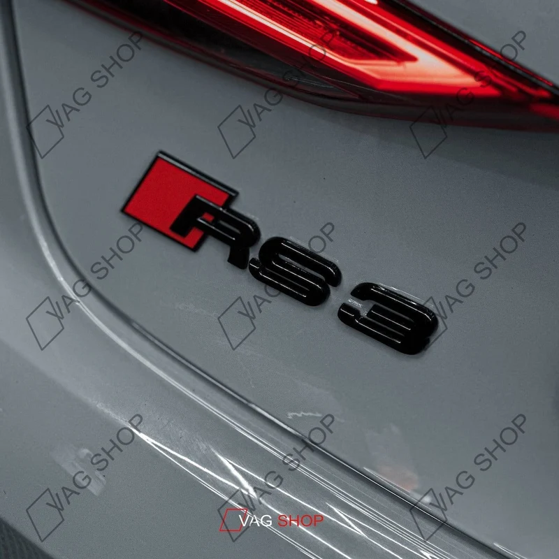 Logo/Monogramme/Badge de coffre Audi S/RS noir brillant