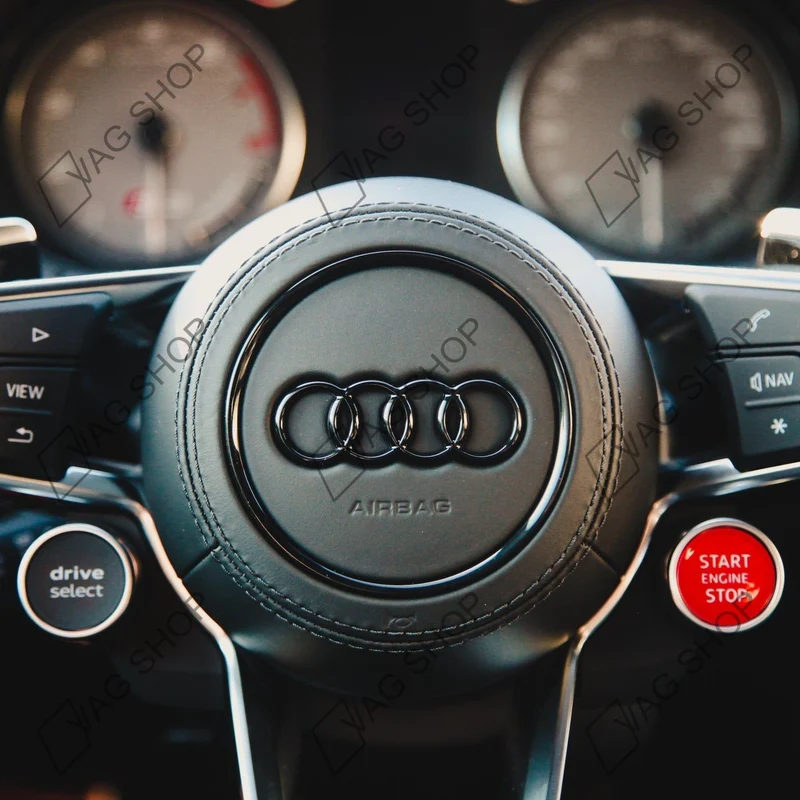 Logo Audi avec cerclage pour Airbag (noir)