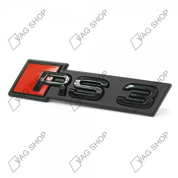 Logo Badge de Calandre Audi S/RS noir brillant