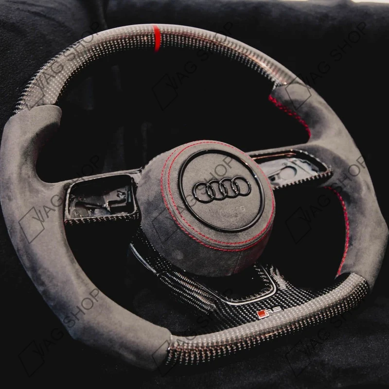 Volant Carbone personnalisable pour Audi A1, S1, A3, S3, RS3, A4, S4, RS4, A5, S5, RS5, A6, S6, RS6, A7, S7, RS7, A8, S8, R8, TTS, TTRS…