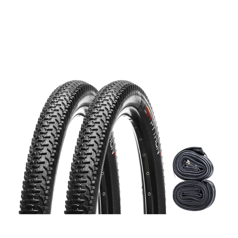 Set 2 pneus VTT Hutchinson Python 2 - 27,5 x 2.10 + 2 Chambres à air Presta