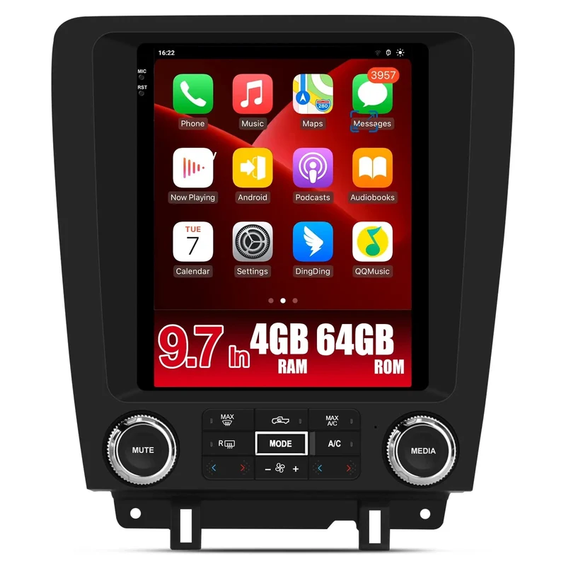 AWESAFE 4GB RAM+64G ROM New Upgrade Car Radio with CarPlay SWC 4G for Ford Mustang - 2010-2014