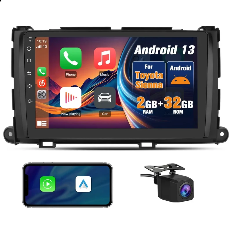 AWESAFE Unit Radio for with GPS Bluetooth DSP for Toyota Sienna 2011-2014 With Bluetooth Dsp Gps
