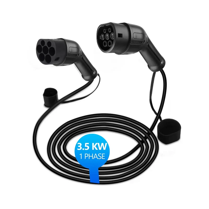 AWESAFE Caragador de Vehículos Eléctricos 16 A y 3,5 kW,Cargador para Vehículos Eléctricos Monofásico de 250V y 5m de Cable, con Enchufe Europeo de Doble Extremo Tipo 2