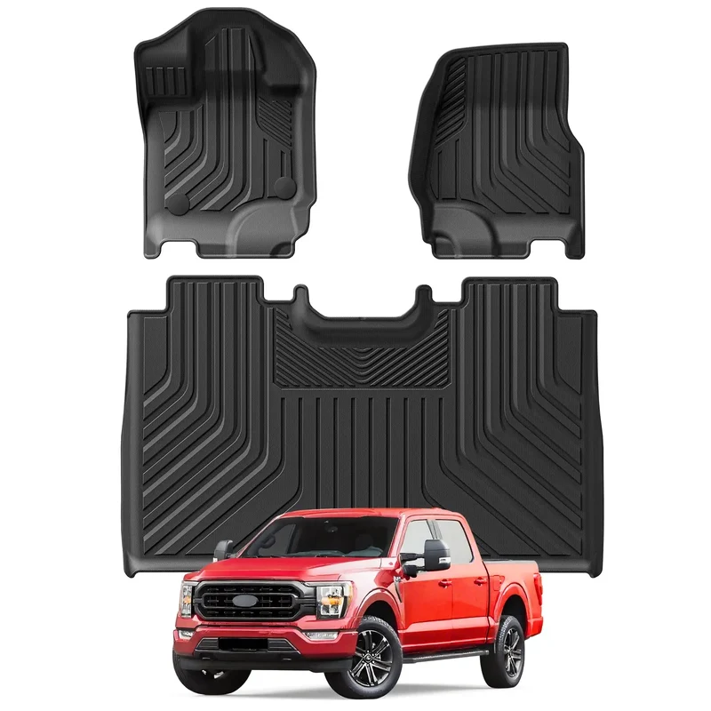 AWESAFE Floor Mats For Ford F150 2015-2025 Supercrew Cab w Carpet & w