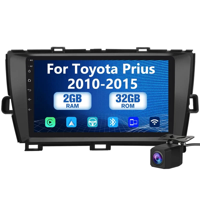 AWESAFE 2G+32G Car Stereo with Wireless CarPlay & Android Auto for Toyota Prius Inch Touch Sc 2010-2015