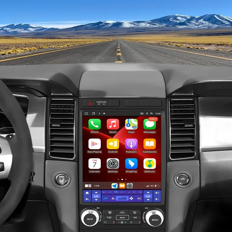AWESAFE Car Radio Stereo with Wireless CarPlay & Android Auto GPS Bluetooth DSP for Ford Taurus 2012-2014