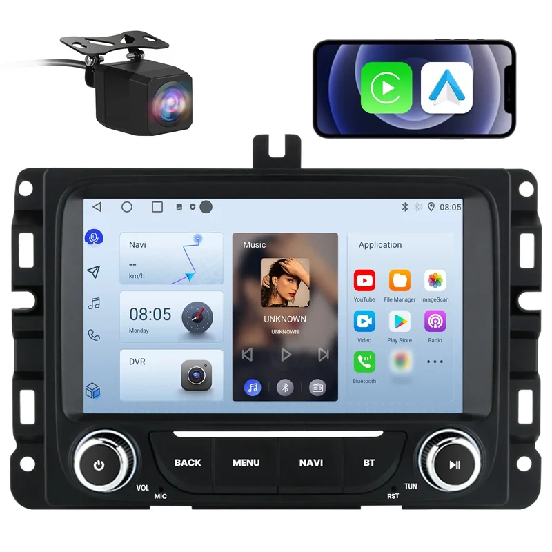 AWESAFE Car Radio Stereo with Wireless CarPlay & Android Auto GPS for Dodge Ram 1500 2500 3500 2013-2019