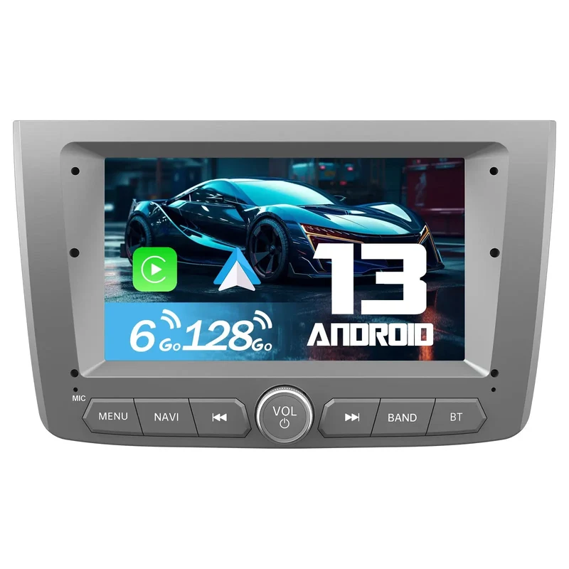 AWESAFE Autoradio 7 pouces Android 13 6+128 Go avec Bluetooth/DSP/GPS/Mirror Link/Android Auto & CarPlay sans fil - pour Aifa Romeo Mito 2008-2019