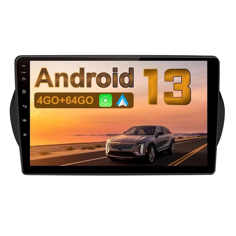 AWESAFE Autoradio 10 pouces Android 13 4G 4+64 Go avec BT/DSP/Android Auto & CarPlay sans fil pour Fiorino Qubo Nemo (2008-2017)