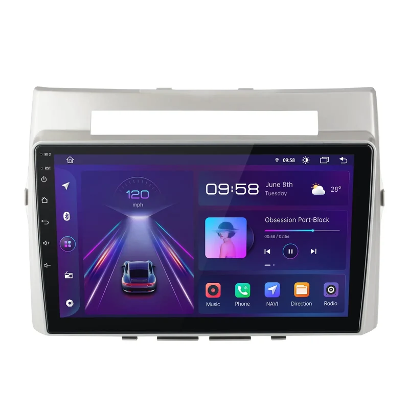 AWESAFE Autoradio 9 pouces Android 13 2+64 Go avec Bluetooth/DSP/ Android Auto & CarPlay sans fil - pour Toyota Verso (2004-2009)