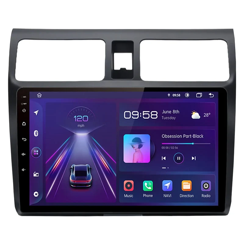AWESAFE Android 13 Autoradio 9 pouces 2Go +64 Go avec WiFi /Bluetooth/DSP/Android Auto & CarPlay sans fil - pour Suzuki Swift (2005-2010)