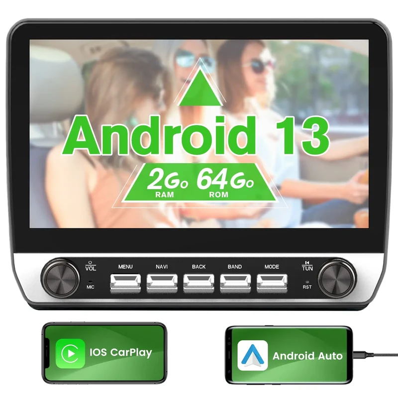 AWESAFE Autoradio Android 13 10,1 pouces 2+64 Go Citroën Jumper 2/Peugeot Boxer 2/Fiat Ducato 2006-2013, Bluetooth, GPS, Android Auto/Carplay sans fil