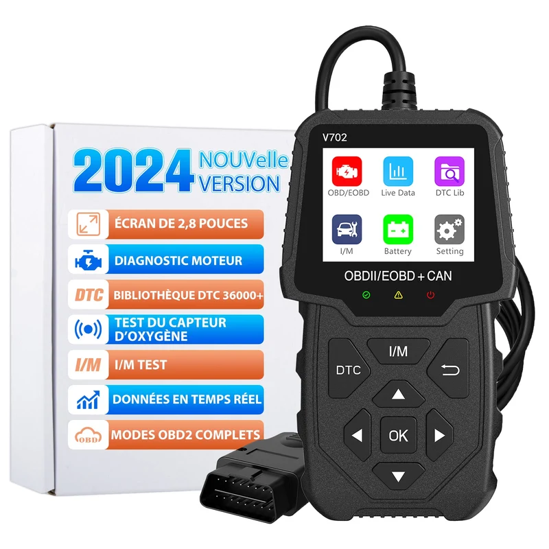 AWESAFE Scanner OBD2 Universel pour Voiture - Écran Numérique, Lecteur de Codes et Outils de Diagnostic Automobile - Compatible avec la Plupart des Véhicules depuis 1996