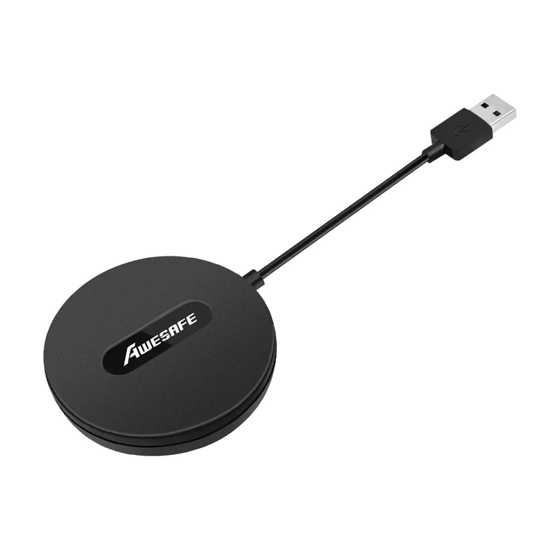 AWESAFE Adaptador Carplay Inalambrico para iPhone, para Coches Equipados con Carplay, Conexión Automática y Rápida, (Año De Producción: 2016-2023) Solo para iPhone, Bluetooth y Wifi, Negro