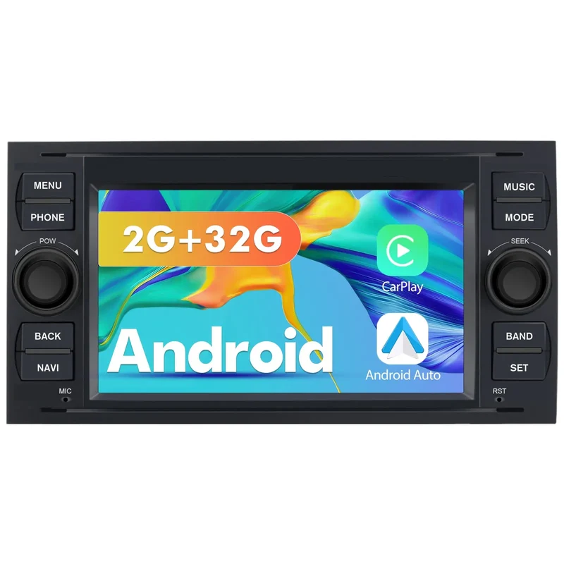 AWESAFE Android 13 [2GB+32GB] Radio Coche con Pantalla Táctil 7 Pulgadas para Ford Focus Mondeo Fiesta, con Carplay & Android Auto/Bluetooth/GPS/FM