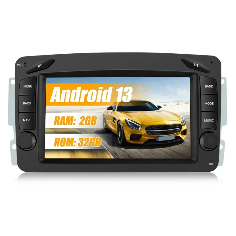 AWESAFE Android 13 Radio Coche con Pantalla Táctil 7 Pulgadas para Mercedes-Benz, 2GB+32GB Autoradio para Clase C W203/S203/Clase CLK W209/C209, con Bluetooth/WiFi/GPS/Carplay y Android Auto