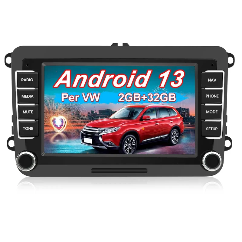 AWESAFE Autoradio Android 13 [2G+32GB] con CarPlay/Android Auto per VW Golf 5 6 Plus Polo Passat Tiguan Seat, Car Radio GPS Bluetooth WIFI FM RDS EQ Comandi al Volante