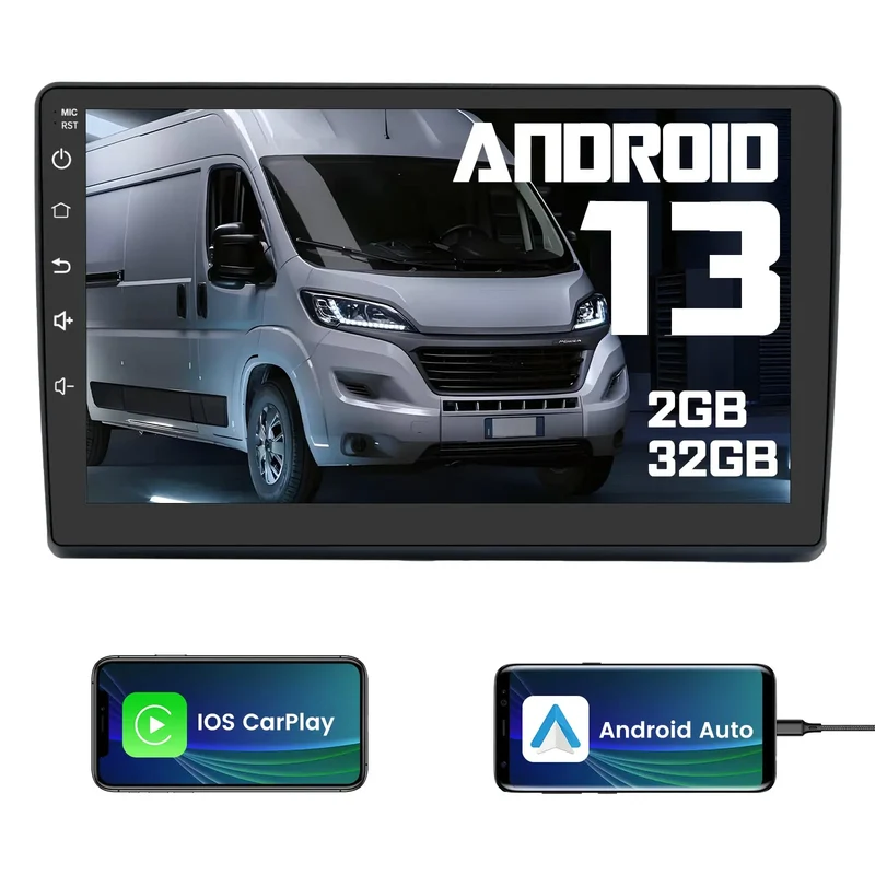 AWESAFE Android 13 Autoradio per Fiat Ducato (2006-2013) con 9 Pollici Touchscreen Bluetooth GPS Comandi al volante CarPlay&Android Auto