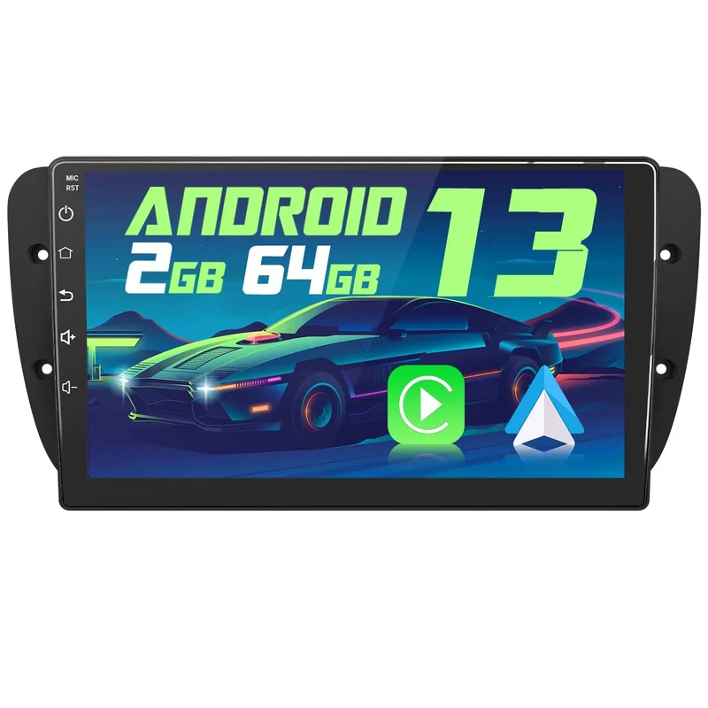 AWESAFE 2+64G Radio de Coche para Seat Ibiza 6J 2009-2013, 9 Pulgadas Pantalla Táctil,con WiFi/GPS/Bluetooth/DSP/RDS/USB/FM/24Temas, Apoyo Mandos Volante, Carplay/Android Auto