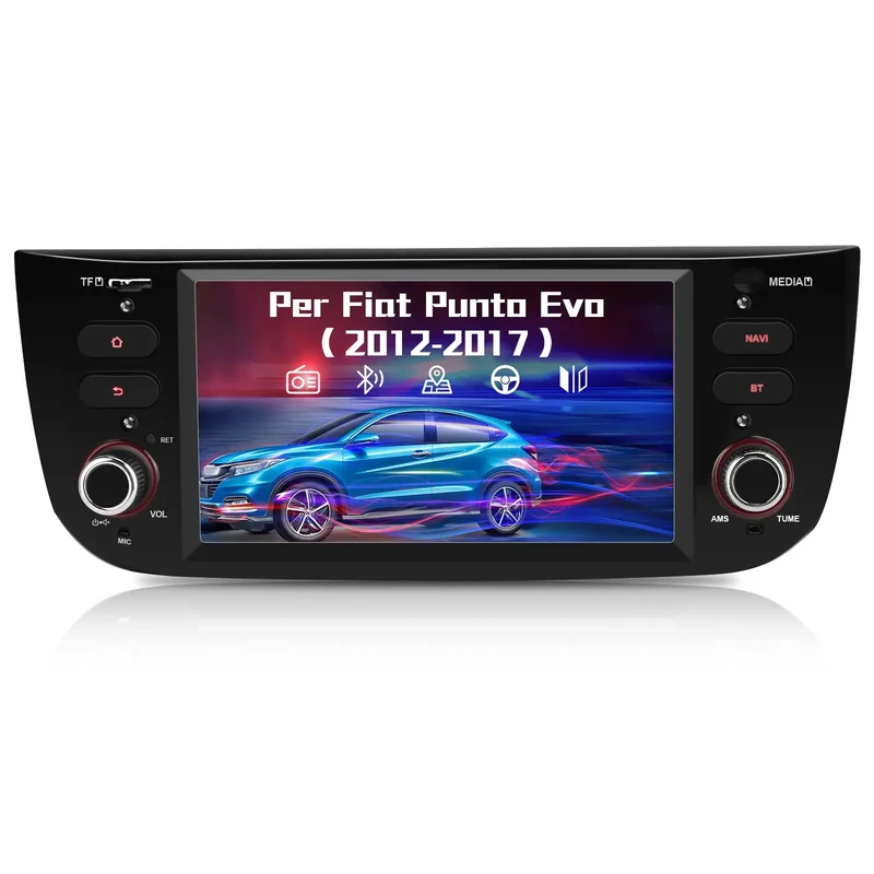 AWESAFE Autoradio 1 Din per Fiat Linea Punto Evo 2012-2015 Android 13 (2G+32GB) 6.2 pollici Car Stereo Radio con Navigatore SD USB BT WIFI Comandi al volante Mirror Link (Nero Brillante)