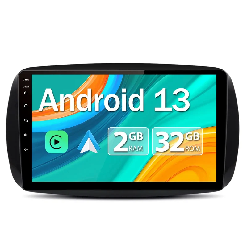 AWESAFE Autoradio für Smart Fortwo 453 2016-2019, Android 13 2G+32G 9 Zoll Touchscreen, mit Blende, Navigation Carplay Android Auto Bluetooth MirrorLink WiFi Unterstützung