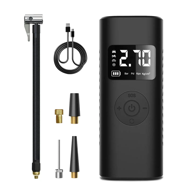 AWESAFE Tragbarer Reifenfüller mit 7800-mAh-Akku, 150-PSI-Schnellpumpe mit digitalem LCD-Manometer, Kompressor für Fahrräder, Motorräder, Autos, Bälle und Schwimmringe