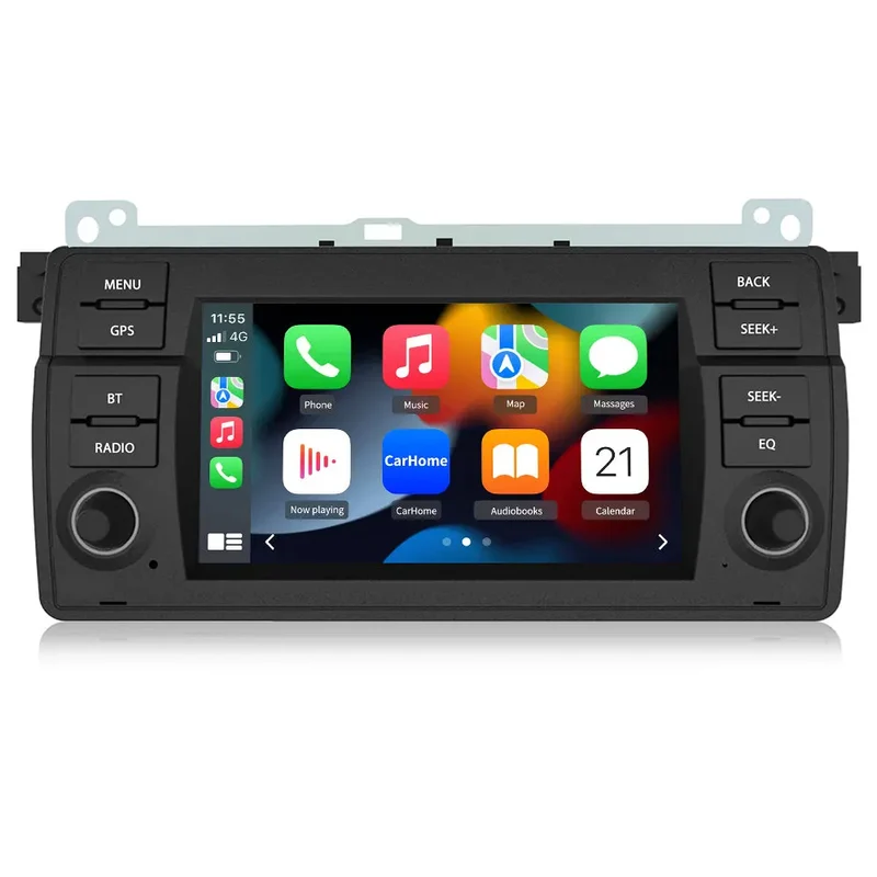 AWESAFE Android Autoradio für BMW E46 1999-2004 1 Din Radio mit Navigation Carplay Android Auto Bluetooth Unterstützt Bluetooth AM DAB+ WiFi WLAN USB SD
