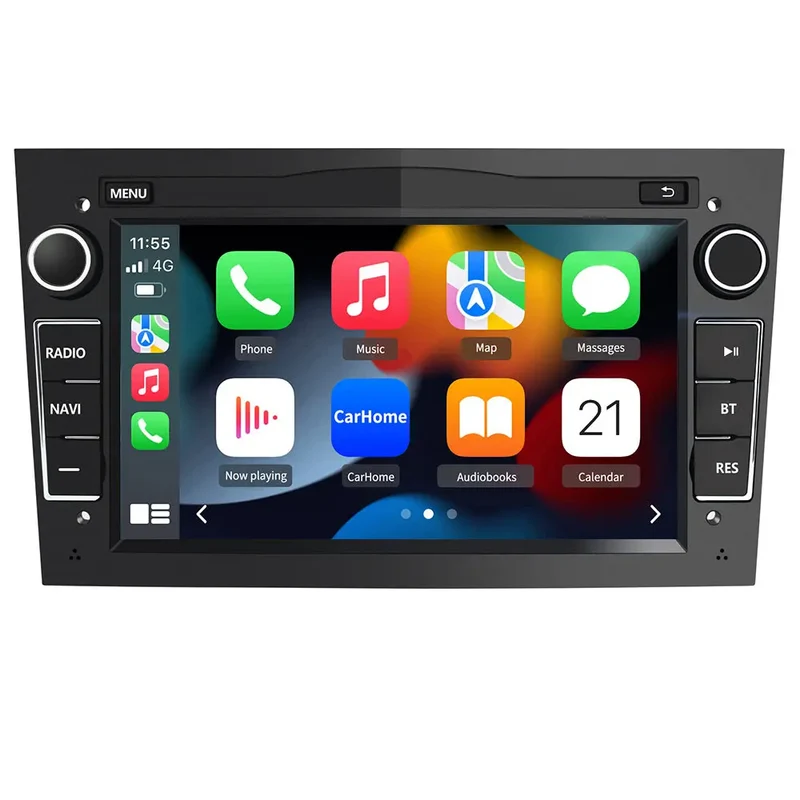 AWESAFE Android Autoradio für Opel 2 DIN Radio mit Navi, Carplay unterstützt DAB+ WiFi Bluetooth MirrorLink 7 Zoll Bildschirm FM Radio - Schwarz