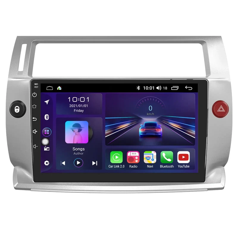 AWESAFE 2GB+32GB Radio de Coche Android 13 para Citroen C4 2004-2009 con Carplay Inalámbrico/Android Auto,9 Pulgadas con Pantalla Táctil con Bluetooth/WiFi/GPS/DSP/RDS/FM,Apoyo Mandos del Volante