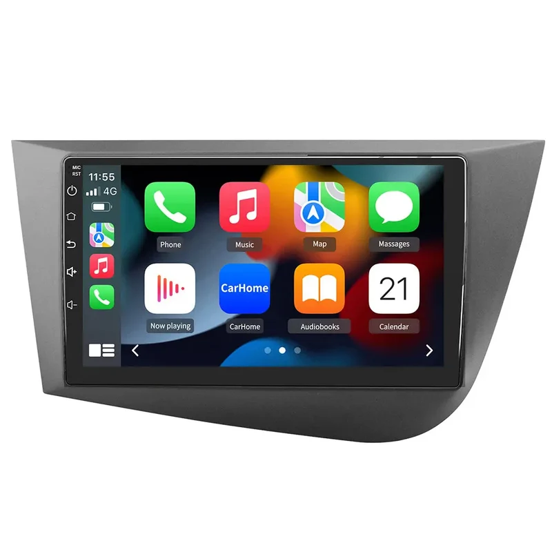 AWESAFE Android 13 2GB+32GB Radio Coche Pantalla Seat Leon MK2 2005-2012 con Carplay/AndroidAuto,9 Pulgadas Pantalla Táctil con 28 Interfaces de Temas/WiFi/GPS/Bluetooth/DSP/RDS/USB/FM/MirrorLink