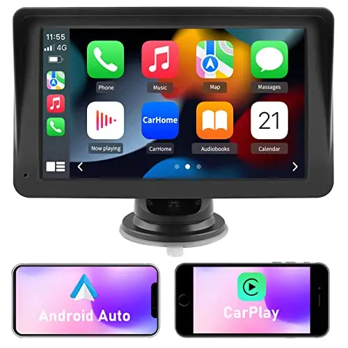 AWESAFE Portable Wireless Apple Carplay and Android Auto Car Radio Ste