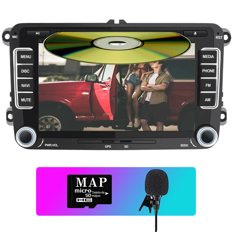 AWESAFE Android Car Stereo Para VW Sistema Actualización de Radio de Pantalla Táctil con Carplay Inalámbrico Android Auto, Soporte Bluetooth WiFi Navegación GPS