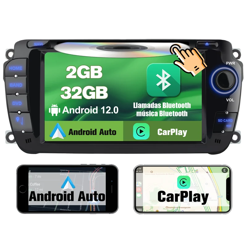 AWESAFE Android Car Stereo Para Seat ibiza 2009-2013 Sistema Actualización de Radio de Pantalla Táctil con Carplay Inalámbrico Android Auto, Soporte Bluetooth WiFi Navegación GPS