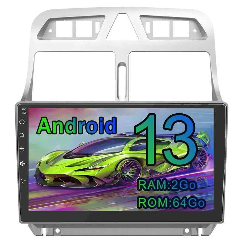 AWESAFE Android 13 Autoradio Pour Peugeot 307 SW CC (2002-2013)2Go+64Go , Carplay intégré/Android Auto SWC BT AM/FM
