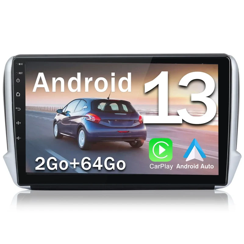 AWESAFE Autoradio Android 13 pour Peugeot 2015 Para Peugeot 208/2008 intégré Carplay/Android Auto SWC BT AM/FM