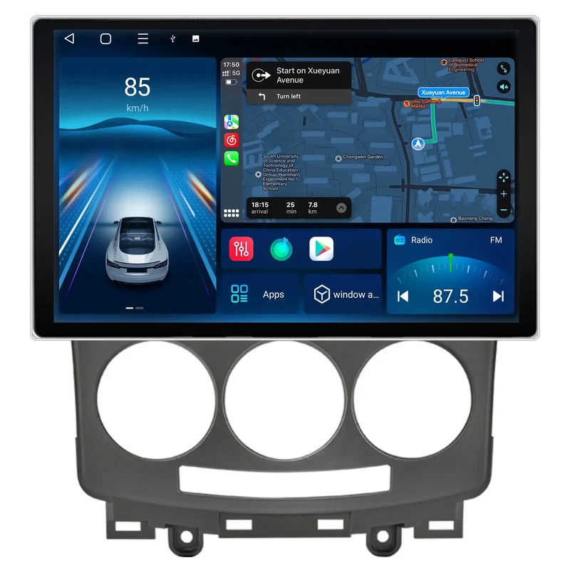 AWESAFE Android Radio Für Mazda (2005-2010) Built in Wireless Carplay&Android Auto/SWC/Bluetooth/AM/FM