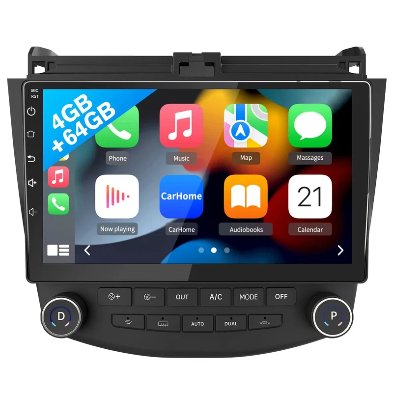 AWESAFE Android 13 Car Radio Stereo with Wireless CarPlay & Android Auto GPS WiFi for Honda Accord 2003-2007