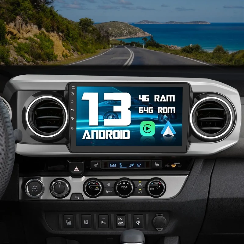 AWESAFE Android Car Radio Stereo with Wireless CarPlay & Android Auto for Toyota Tacoma - With Bu 2016-2021