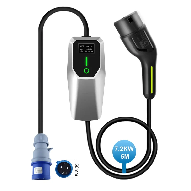 AWESAFE Tragbares EV-Ladeger per veicolo elettrico tipo 2 Wallbox mobile da 7,2 kW per veicoli elettrici Grado di impermeabilità IP65/IP55/IP54