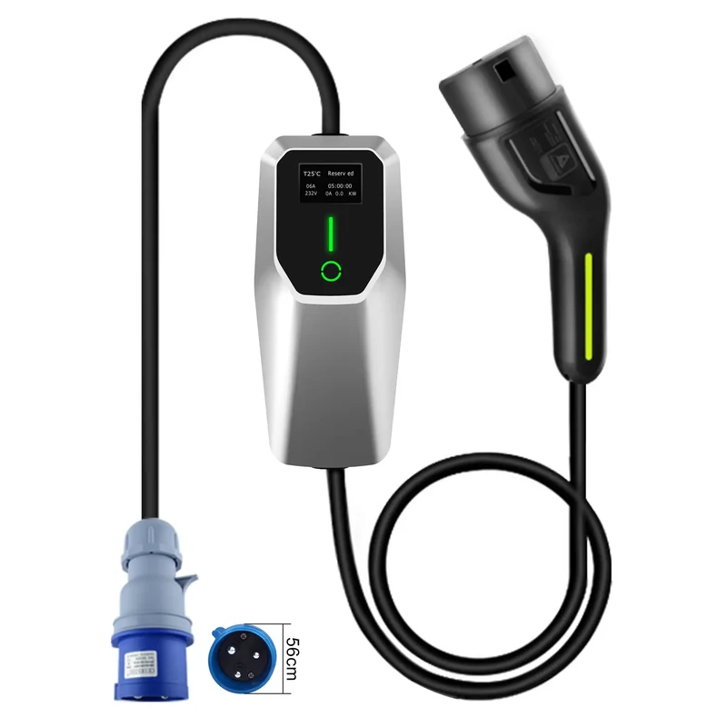 AWESAFE Tragbares EV-Ladeger (240V,32A) para vehículo eléctrico tipo 2 7,2 KW caja de pared móvil para vehículos eléctricos Grado de impermeabilidad lP65