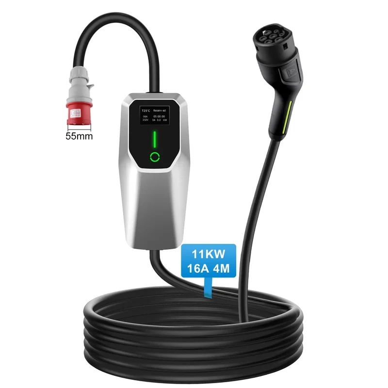 AWESAFE Tragbares EV-Ladeger for véhicule électrique de type 2Wallbox mobile de 11 KW pour véhicules électriques Degré d'étanchéité lP65/IP55/1P54