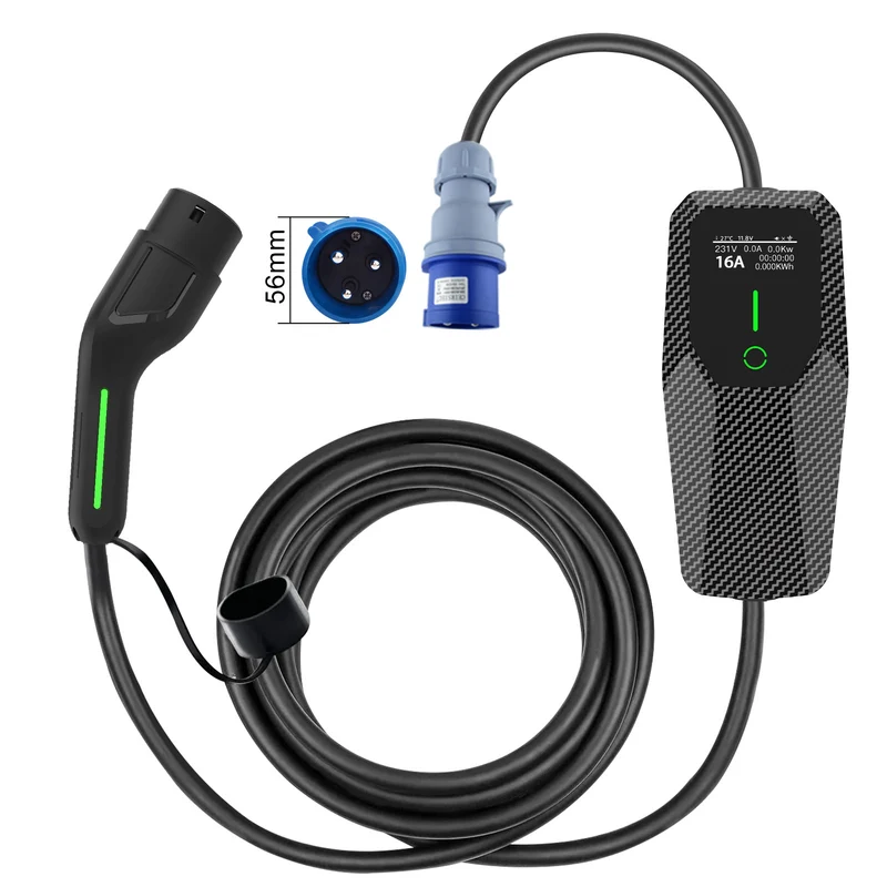 AWESAFE Tragbares EV-Ladegerät (231V,16A) for véhicule électrique de type 2Wallbox mobile de 11 KW pour véhicules électriques Degré d'étanchéité lP65/IP55/1P54