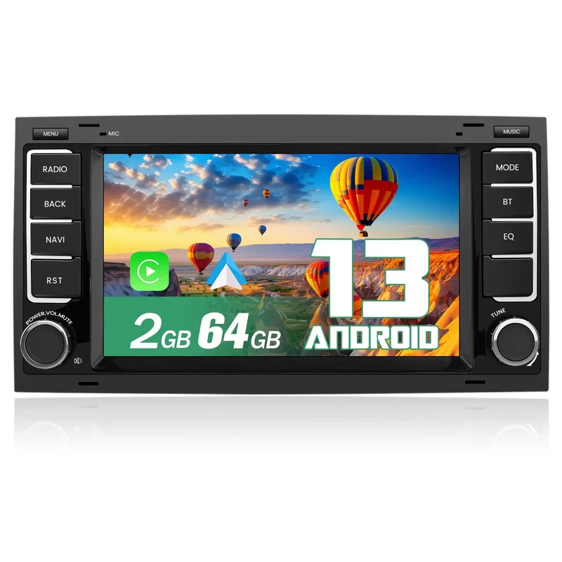 AWESAFE Android Radio de Coche Para VW Touareg 2004-2011 /VW Transporter T5 Multivan 2004-2009 Sistema Actualización de Radio de Pantalla Táctil con Carplay Inalámbrico Android Auto, Soporte Bluetooth WiFi Navegación GPS