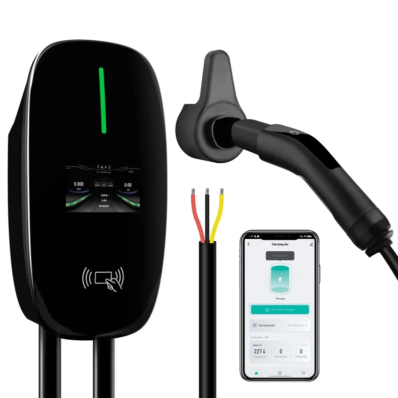 AWESAFE 50A Level 2 EV Charger 26ft for Tesla NEMA 14-50 Hardwired WiF