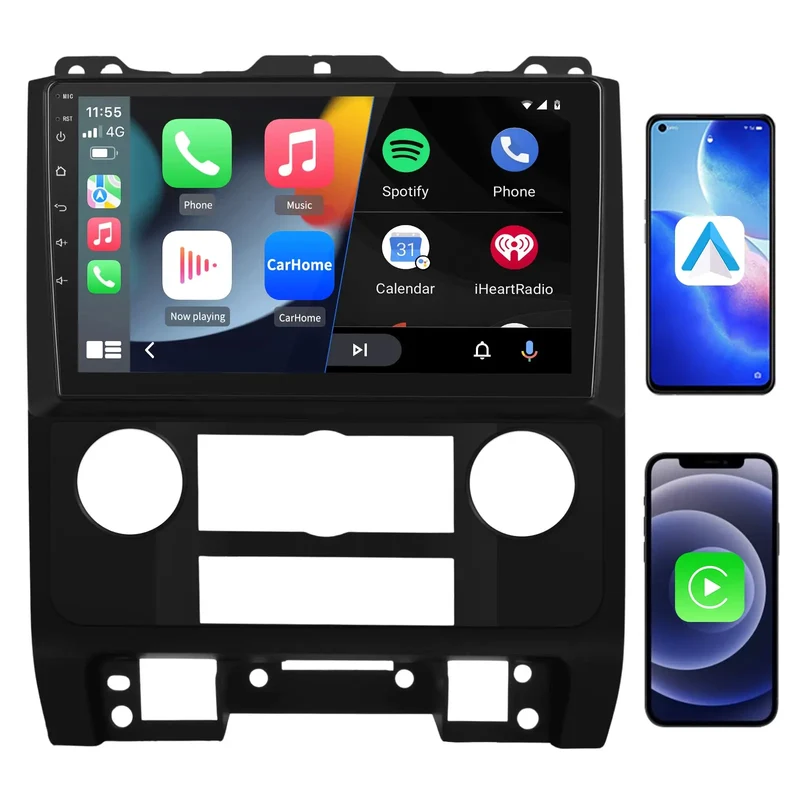 AWESAFE Android Car Radio Stereo with Wireless CarPlay & Android Auto Bluetooth for Ford Escape 2007-2012