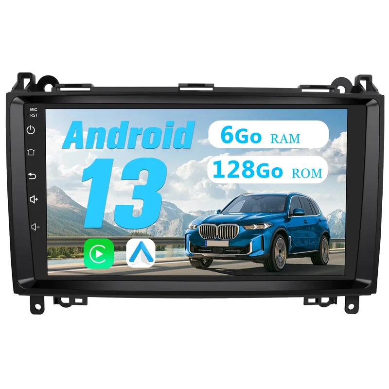 AWESAFE Autoradio Android 13 [6Go+128Go] pour Mercedes-Benz Vito Viano Sprinter W639/Classe B W245 W169 avec 4G Carplay 9 Pouces Écran Tacile avec GPS Android Auto/WiFi/RDS/FM/SWC/Aide au Parking